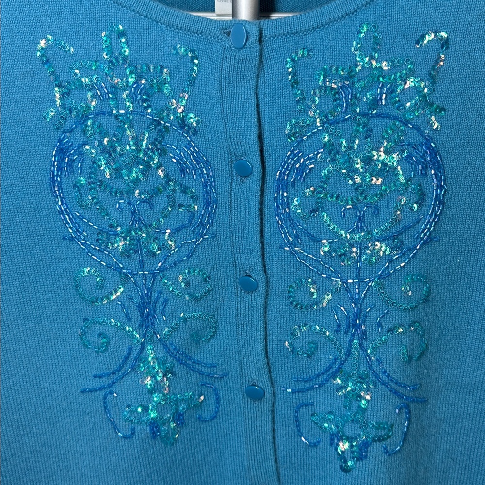 Marshall Field’s Vintage Sequins and Bead Embellished Women's Cardigan. Sz. XL - Picture 2 of 4